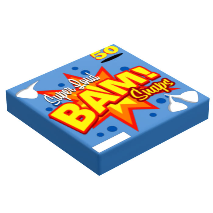 BAM! Snaps Minifig Fireworks (2x2 Tile) for Minifigs, 4th of July made using LEGO parts by B3 Customs