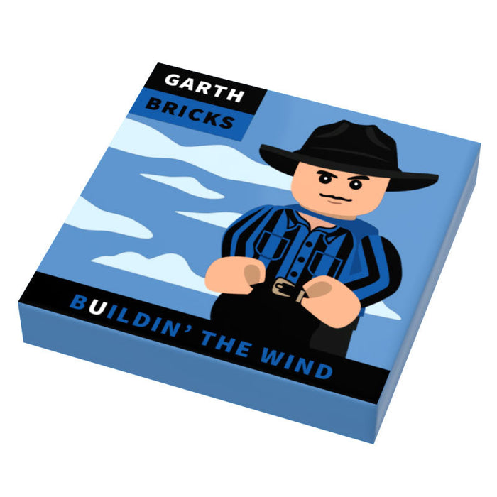 Garth Bricks Buildin' the Wind Music Album Cover (2x2 Tile) by B3 Customs