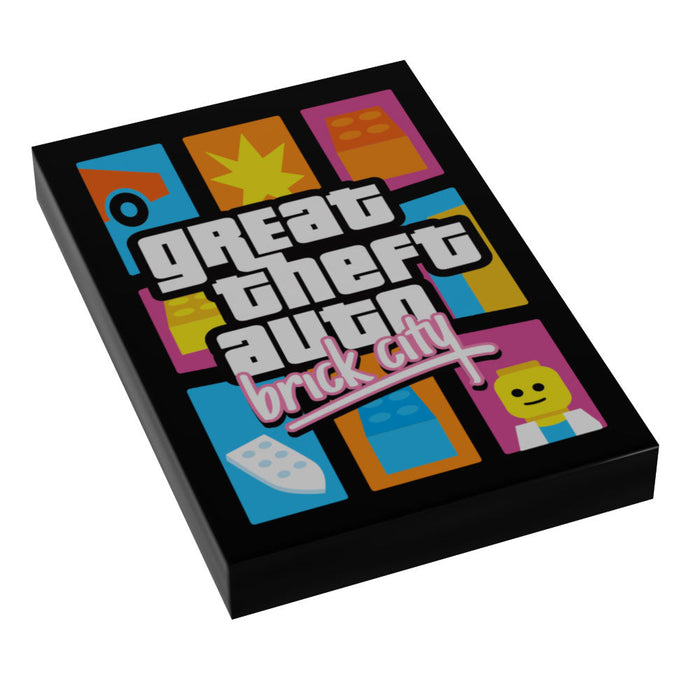 Great Theft Auto: Brick City Video Game Cover (2x3 Tile) made using LEGO part - B3 Customs by B3 Customs