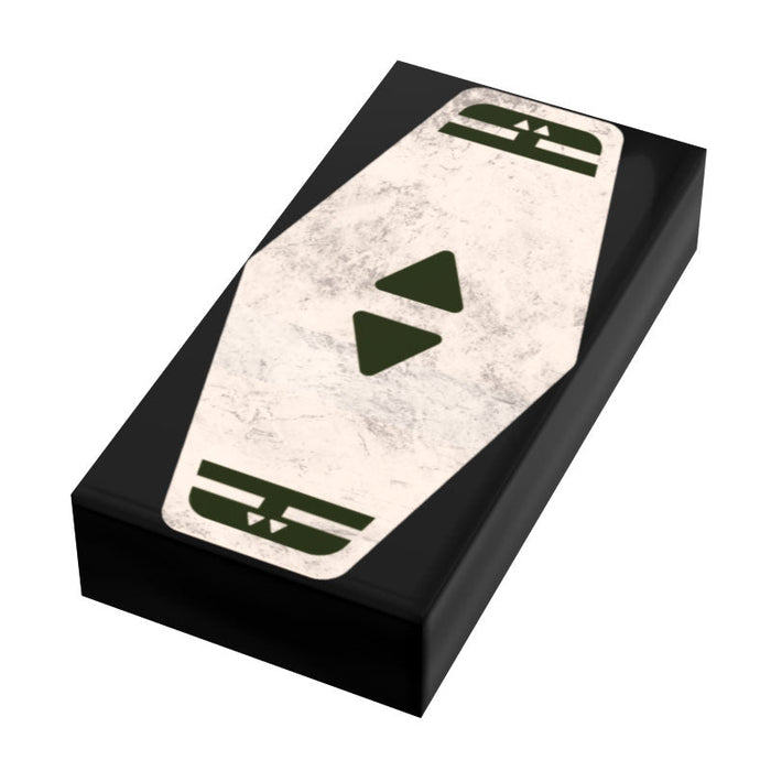 Green 2 Sabacc Card Custom Printed 1x2 Tile made using LEGO part - B3 Customs by B3 Customs