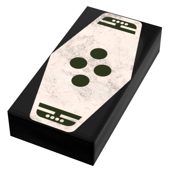 Green 4 Sabacc Card Custom Printed 1x2 Tile made using LEGO part - B3 Customs by B3 Customs
