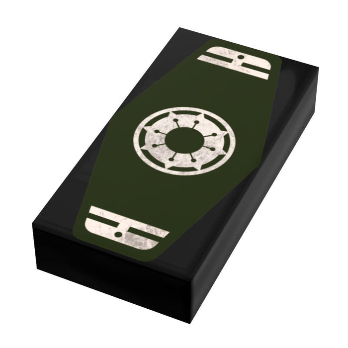 Green Commander Sabacc Card Custom Printed 1x2 Tile made using LEGO part - B3 Customs by B3 Customs
