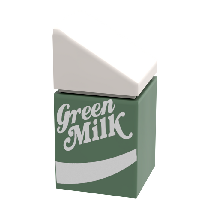 Green Milk Carton made from LEGO parts - B3 Customs by B3 Customs