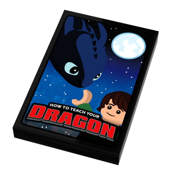 How To Teach A Dragon Movie Cover (2x3 Tile) made using LEGO parts - B3 Customs by B3 Customs