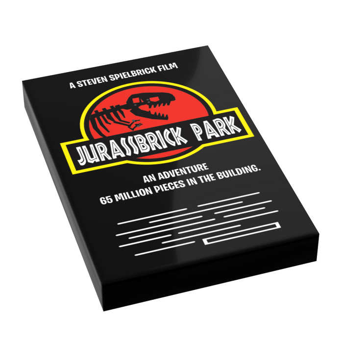 Jurassbrick Park Movie Cover (2x3 Tile) - B3 Customs by B3 Customs