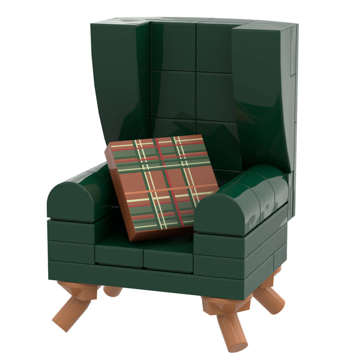 B3 Home Green Kelly Chair w/ Pillow made using LEGO parts by B3 Customs