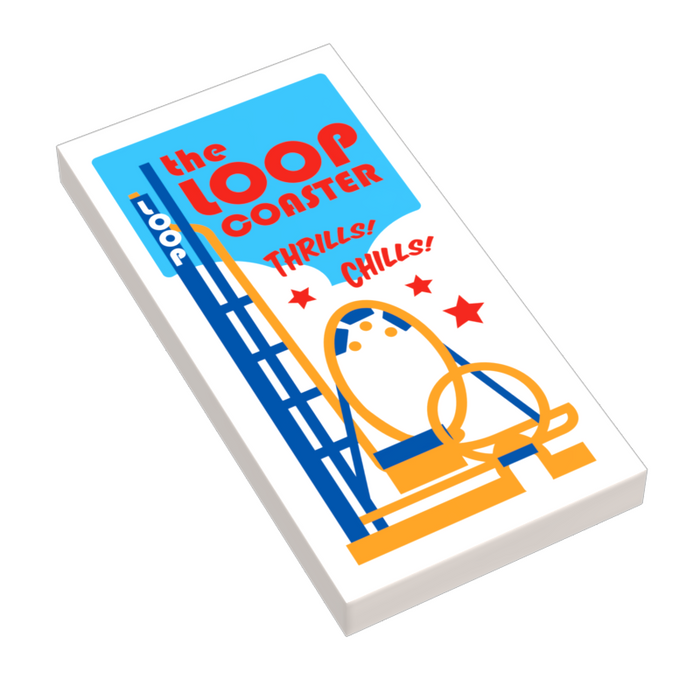 B3 Customs® The Loop Coaster Amusement Park Poster (2x4 Tile) by B3 Customs
