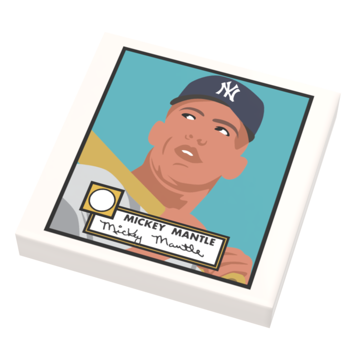 Mickey Mantle Baseball Card (2x2 Tile) by B3 Customs