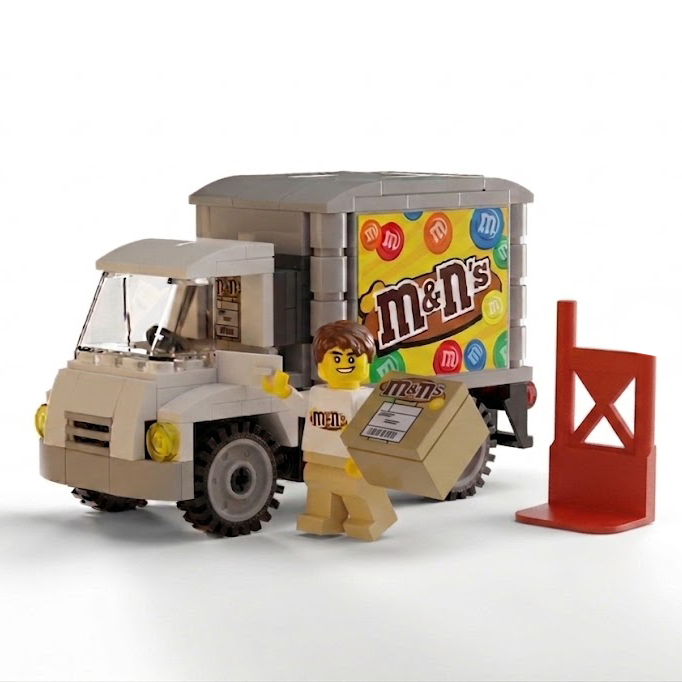 Peanut Candy Delivery Truck with Minifig by B3 Customs