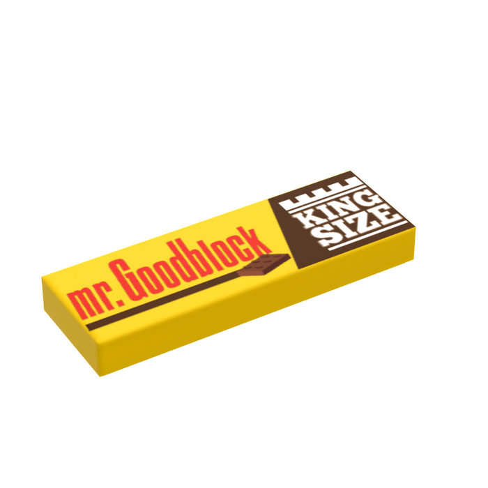 King Size Mr. Goodblock Printed 1x3 Tile made using LEGO tile by B3 Customs