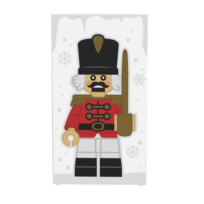 Christmas Nutcracker, Toy Soldier Winter Village 4x6 Glass Window made with LEGO part - B3 Customs by B3 Customs