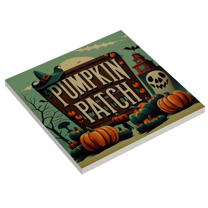 Pumpkin Patch Halloween Sign (6x6 Tile) - B3 Customs by B3 Customs