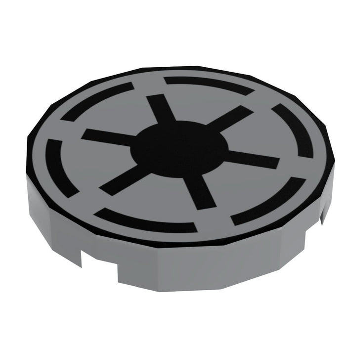 Republic Crest - Custom Printed Star Wars 2x2 Round Tile made using LEGO part by B3 Customs