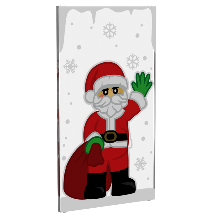 Santa Clause Christmas Winter Village 4x6 Glass Window by B3 Customs
