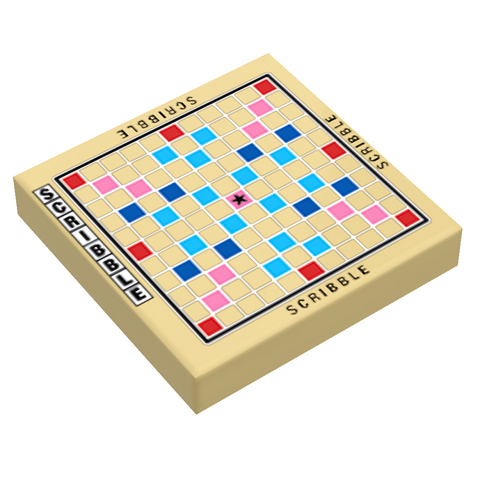 Scribble Board Game (2x2 Tile) made using LEGO parts - B3 Customs by B3 Customs