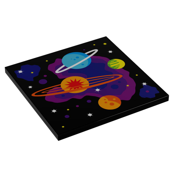 B3 Customs® 80's Arcade Carpet (Planets) - Custom Printed 6x6 Tile for LEGO MOCs by B3 Customs