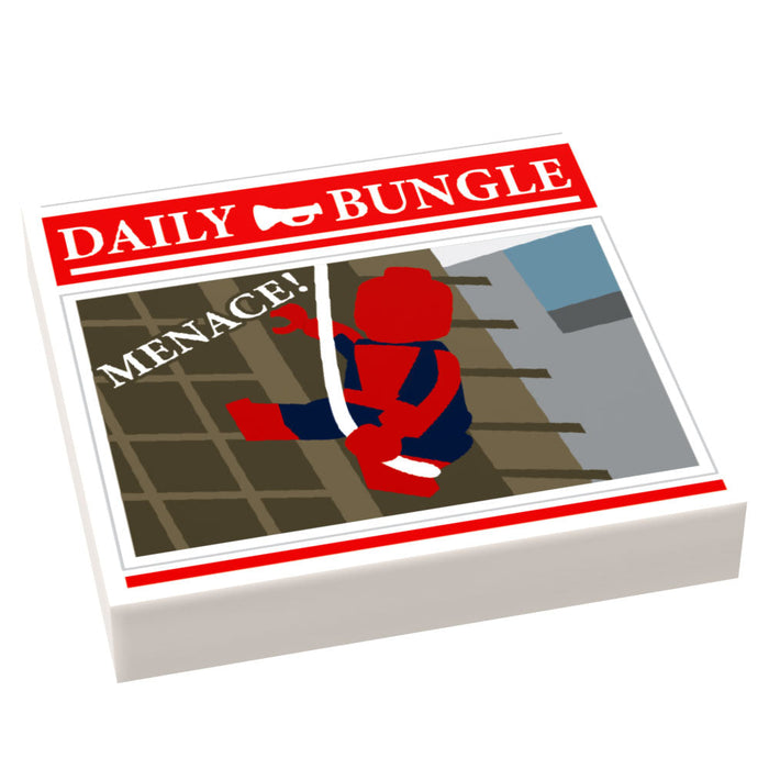 Spider Menace! Newspaper - Custom Part (2x2 Tile) made using LEGO part by B3 Customs