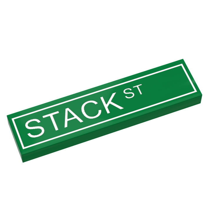 Stack St. Street Sign made with LEGO part (1x4 Tile) - B3 Customsk by B3 Customs