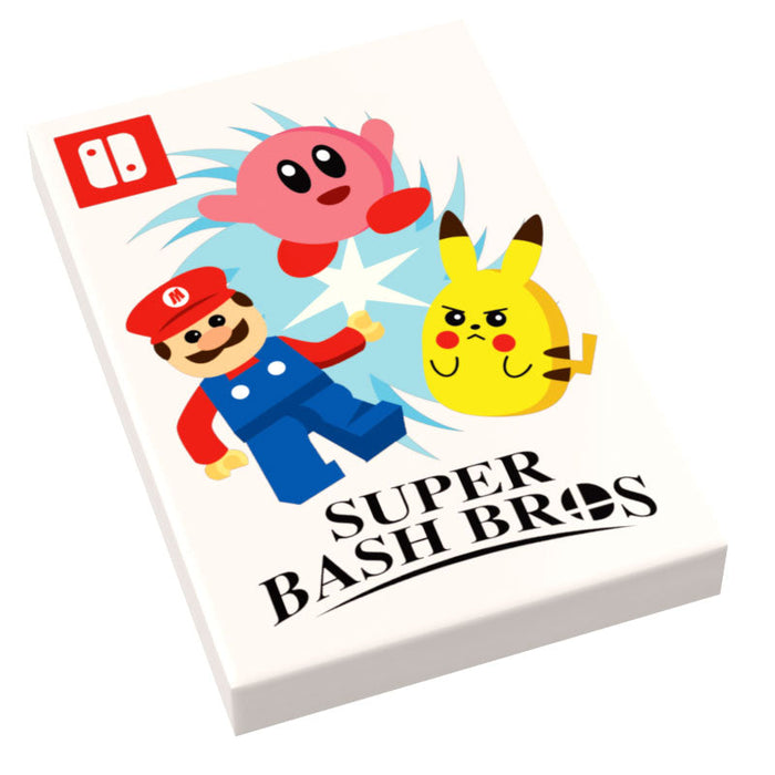 Super Bash Bros. Video Game Cover (2x3 Tile) made using LEGO parts - B3 Customs by B3 Customs