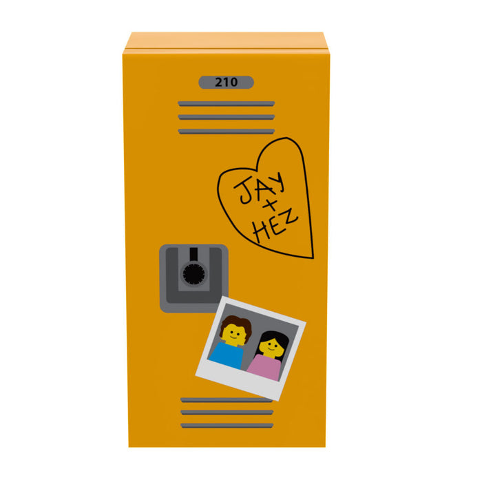 High School Locker (Sweetheart) for Minifigs made using LEGO parts - B3 Customs by B3 Customs