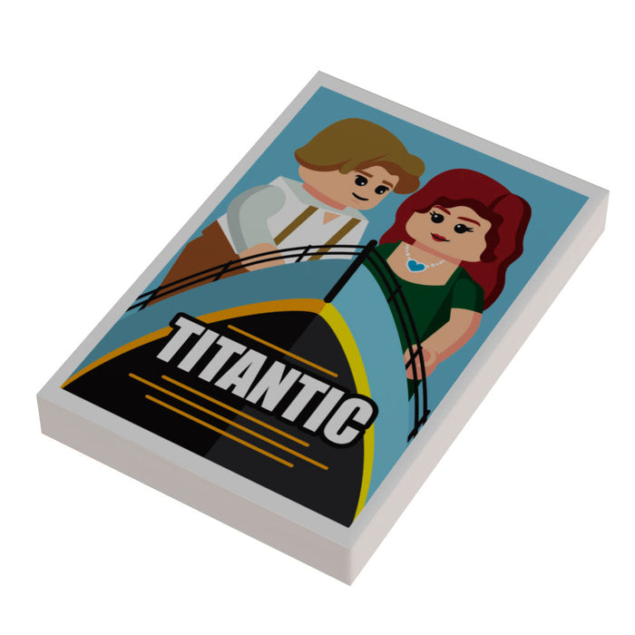 Titanic Movie Cover (2x3 Tile) made using LEGO parts - B3 Customs by B3 Customs