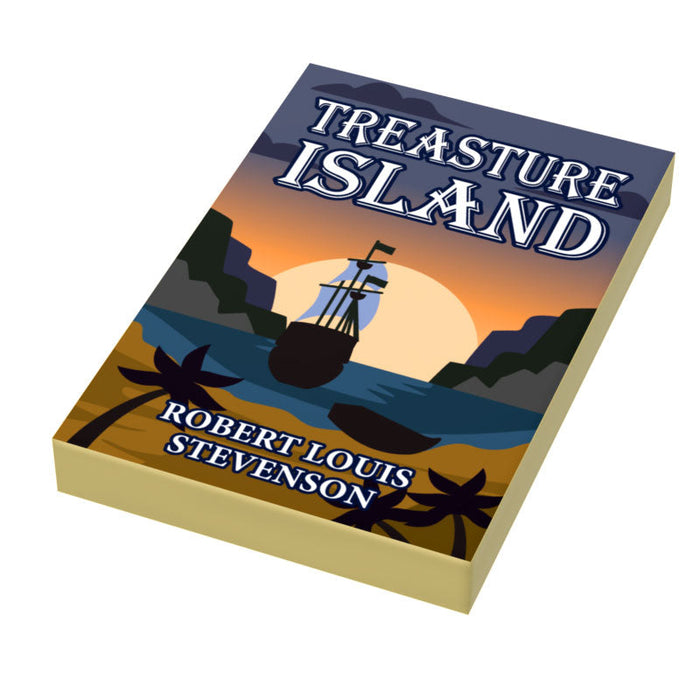 Treasure Island Book Tile (2x3) made using LEGO part by B3 Customs