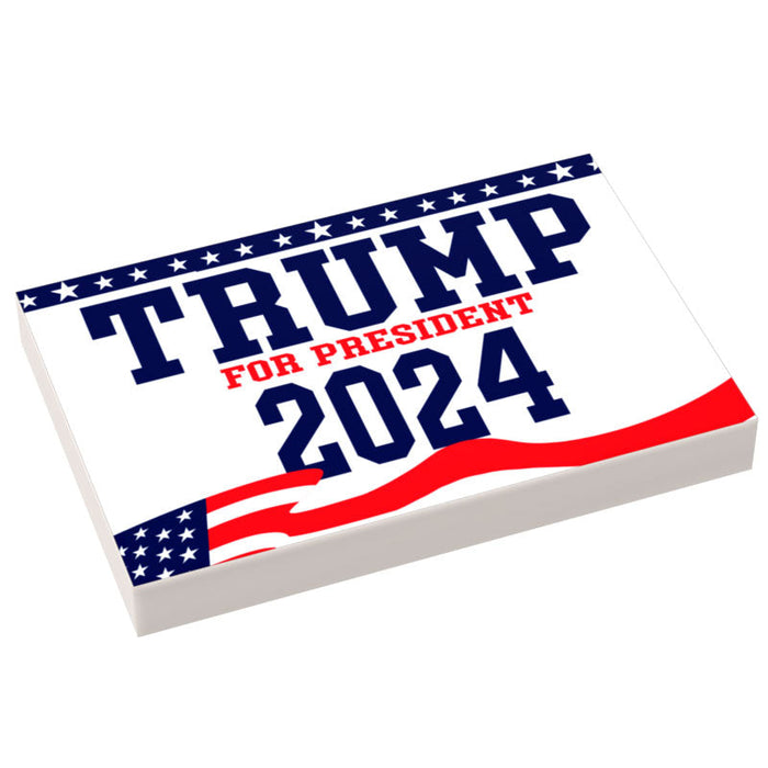 Trump 2024 Election USA Campaign Sign (2x3 Tile) made using LEGO part - B3 Customs by B3 Customs