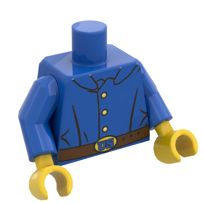B3 Customs® Civil War Union Soldier Printed Minifig Torso by B3 Customs
