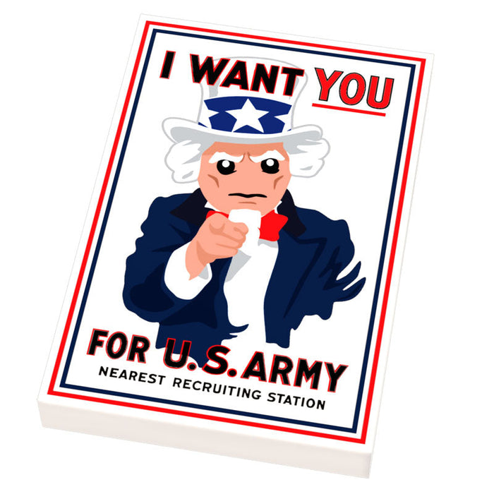 I WANT YOU USA Military Recruitment Poster (2x3 Tile) by B3 Customs