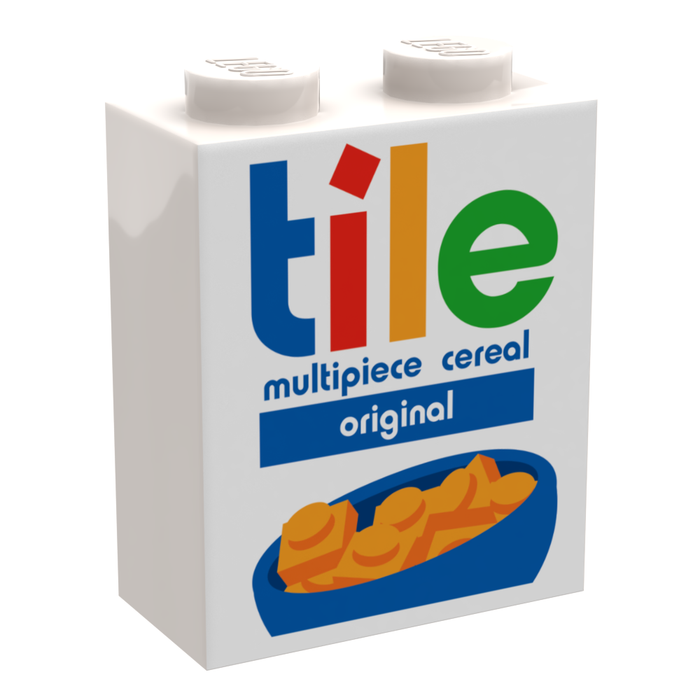 Tile Minifig Cereal (1 x 2 x 2 Brick) made using LEGO part by B3 Customs