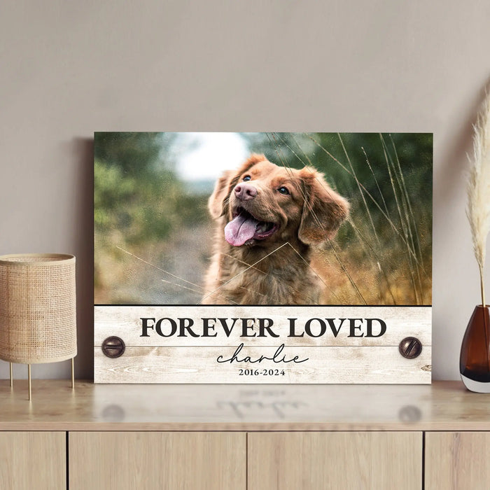 Custom Pet Memorial Sign Forever Loved by Tailored Canvases