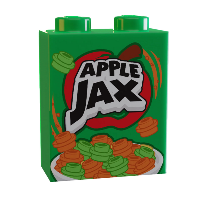 Apple Jax Cereal 1x2x2 Brick on LEGO part by B3 Customs