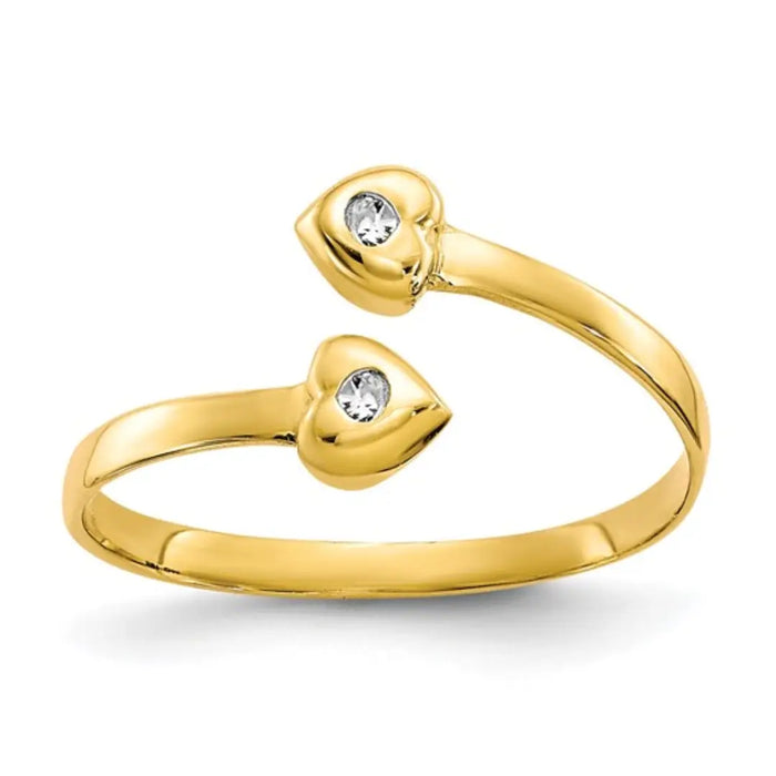 CZ 10k Yellow Gold Toe Rings by Fine Color Jewels