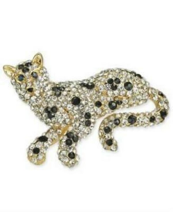 Charter Club Gold-Tone Crystal leopard Pin by Vanessa Jane