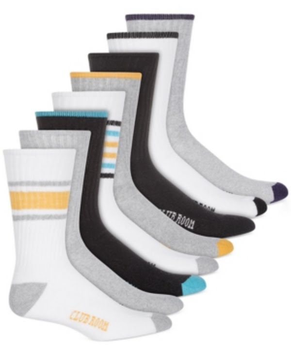 Club Room Mens Crew Socks – 8-Pack, One Size by Vanessa Jane