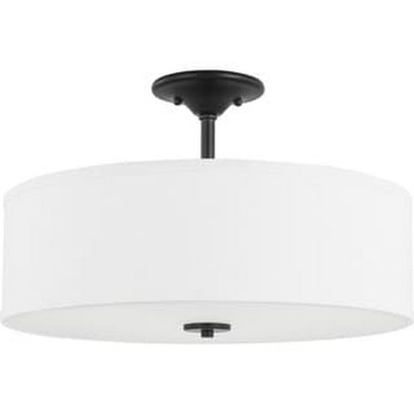 Progress Lighting Inspire Collection Graphite 3-Light 18in Semi-Flush Mount by Vanessa Jane