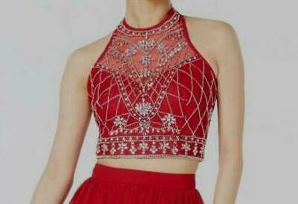 B. Darlin Juniors Red Mesh Embellished Crop Top Blouse Juniors, Size 1/2 by Vanessa Jane