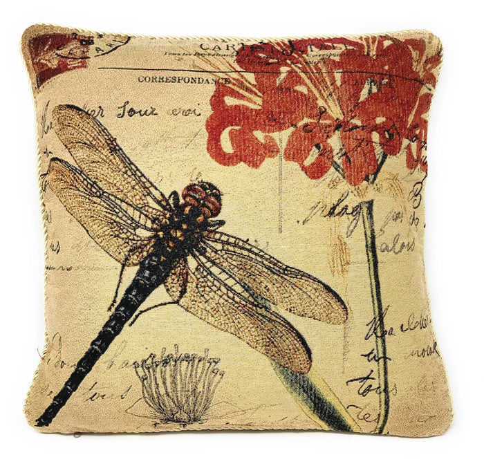 DaDa Bedding Dragonfly Dreams Elegant Insect Bug Throw Pillow Cushion Cover - 1-Piece - 18" by DaDalogy Bedding Collection