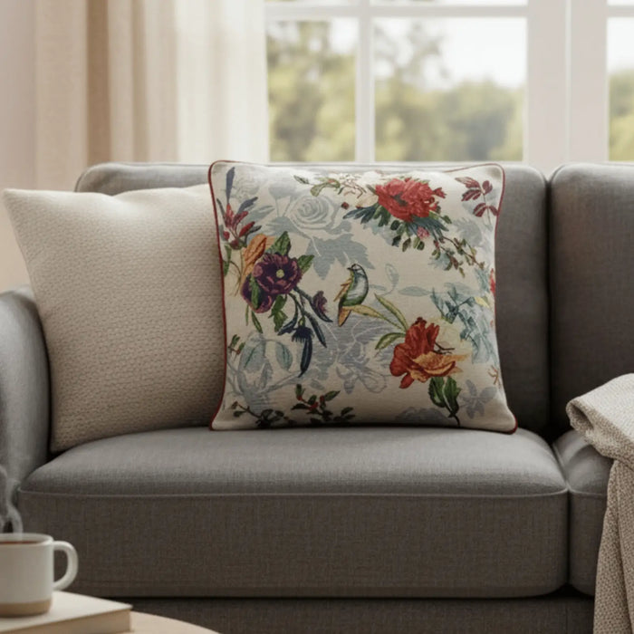 DaDa Bedding Elegant Tropical Paradise Birds Floral Tapestry Throw Pillow Covers 16" (18116) by DaDalogy Bedding Collection