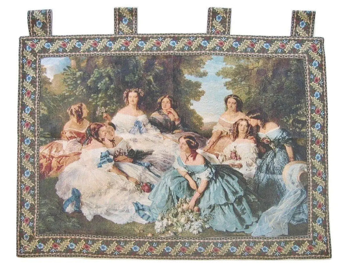 DaDa Bedding 'Her Ladies in Waiting' Spanish Party Classical French Rococo Woven Tapestry Wall Hanging - 36" x 50" by DaDalogy Bedding Collection