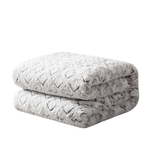DaDa Bedding Milky White Purple Faux Fur Sherpa Throw Blanket by DaDalogy Bedding Collection