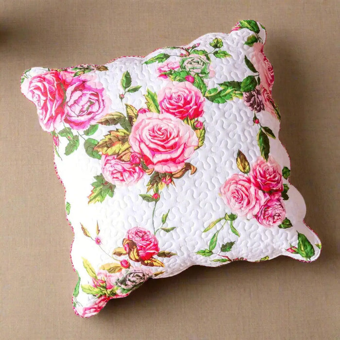 DaDa Bedding Romantic Roses Spring Floral Pink Euro Pillow Sham Cover, 26" x 26" (JHW879) by DaDalogy Bedding Collection