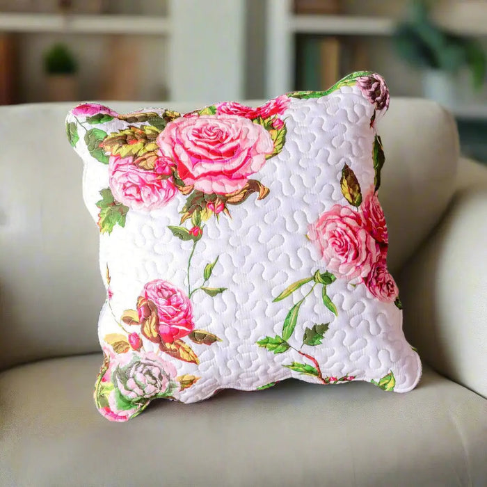 DaDa Bedding Set of 2 Romantic Roses Spring Floral Pink Throw Pillow Covers, 18" (JHW879) by DaDalogy Bedding Collection