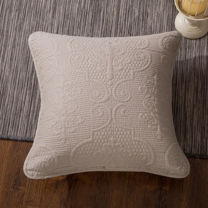 DaDa Bedding Taupe Beige Sand Dollar Floral Cotton Euro Sham 26” x 26” 1-Piece (JHW-585-EURO) by DaDalogy Bedding Collection