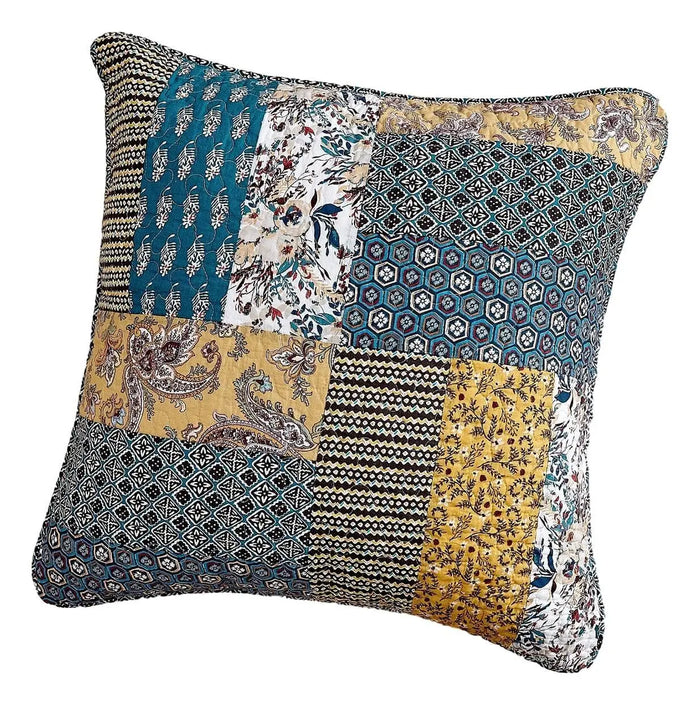 DaDalogy Bedding Honey Cove Floral Patchwork Euro Pillow Sham Cover, 26" x 26" (JHW957) by DaDalogy Bedding Collection