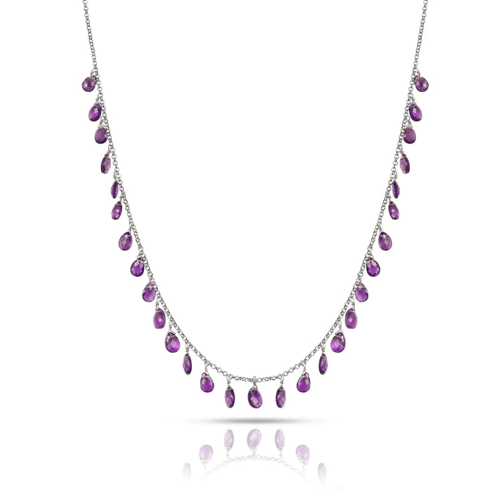 Dainty Amethyst Layer Necklace by Fine Color Jewels