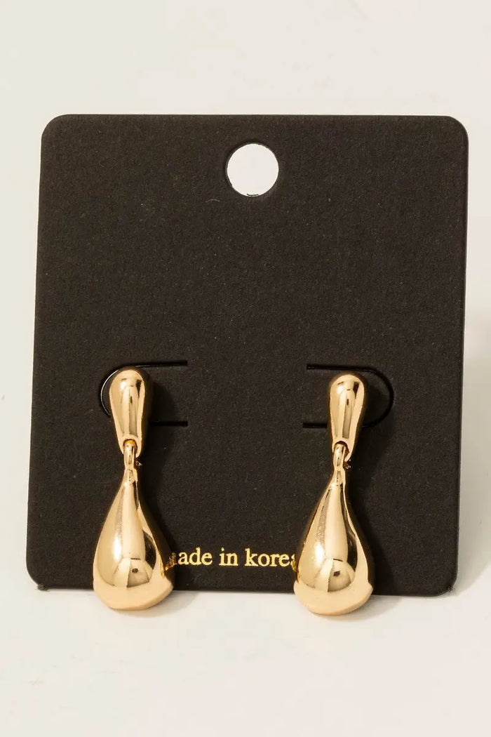 Dainty Double Metallic Tear Dangle Earrings by Boutique 23