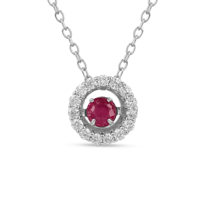 Dancing Stone Natural Ruby Necklace by Fine Color Jewels