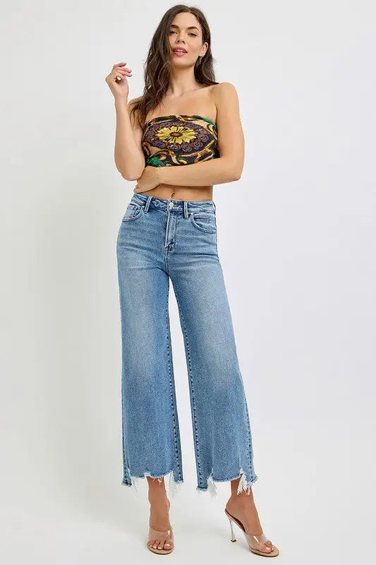 Daphne High Rise Crop Wide Jeans by Boutique 23