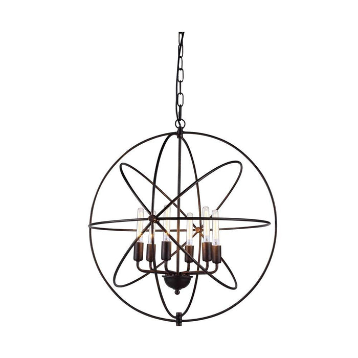 Elegant Lighting Vienna 6-Light Dark Bronze Pendant Lamp by Vanessa Jane